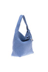 Shoulder bag in blue nylon