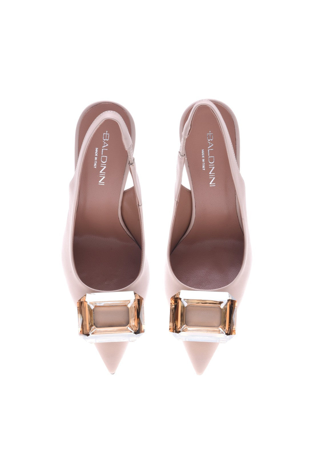 Slingbacks in taupe nappa leather