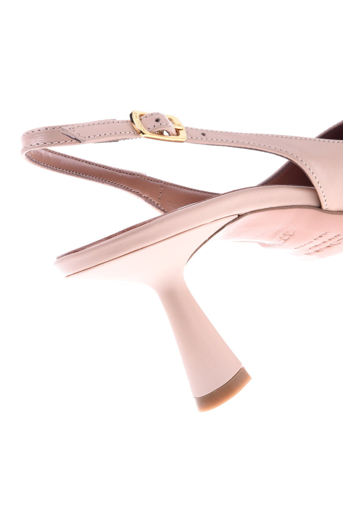 Slingbacks in taupe nappa leather