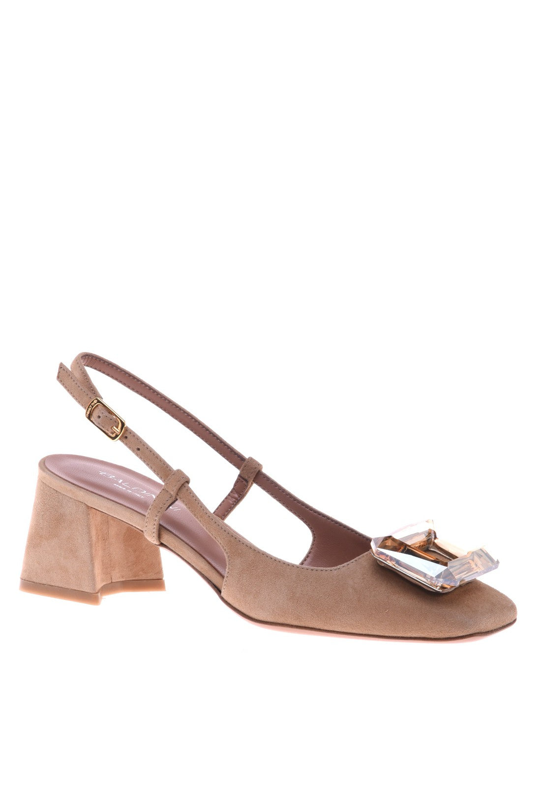 Slingbacks in taupe suede