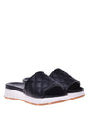 Slipper in black quilted leather