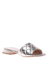 Slipper in platinum quilted leather