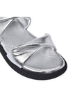 Slipper in silver laminated nappa leather