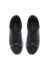 Sneaker in black calfskin with rhinestones