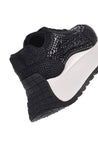 Sneaker in black suede with rhinestones