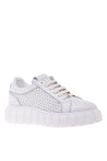 Sneaker in cream perforated suede