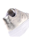 Sneaker in platinum perforated suede