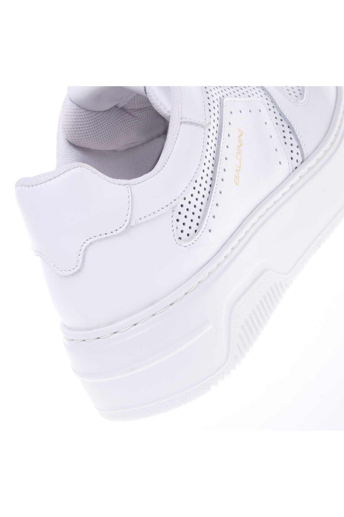 Sneaker in white perforated nappa leather