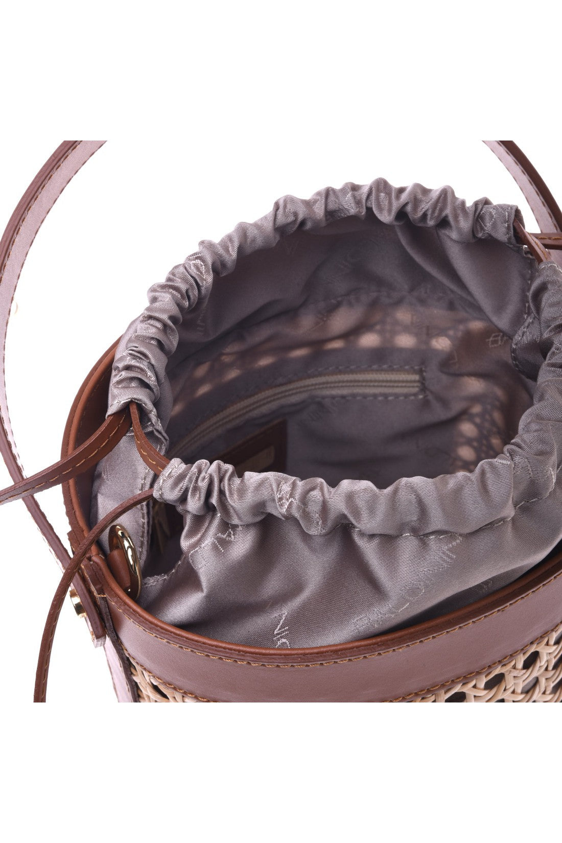 Straw leather shoulder bag