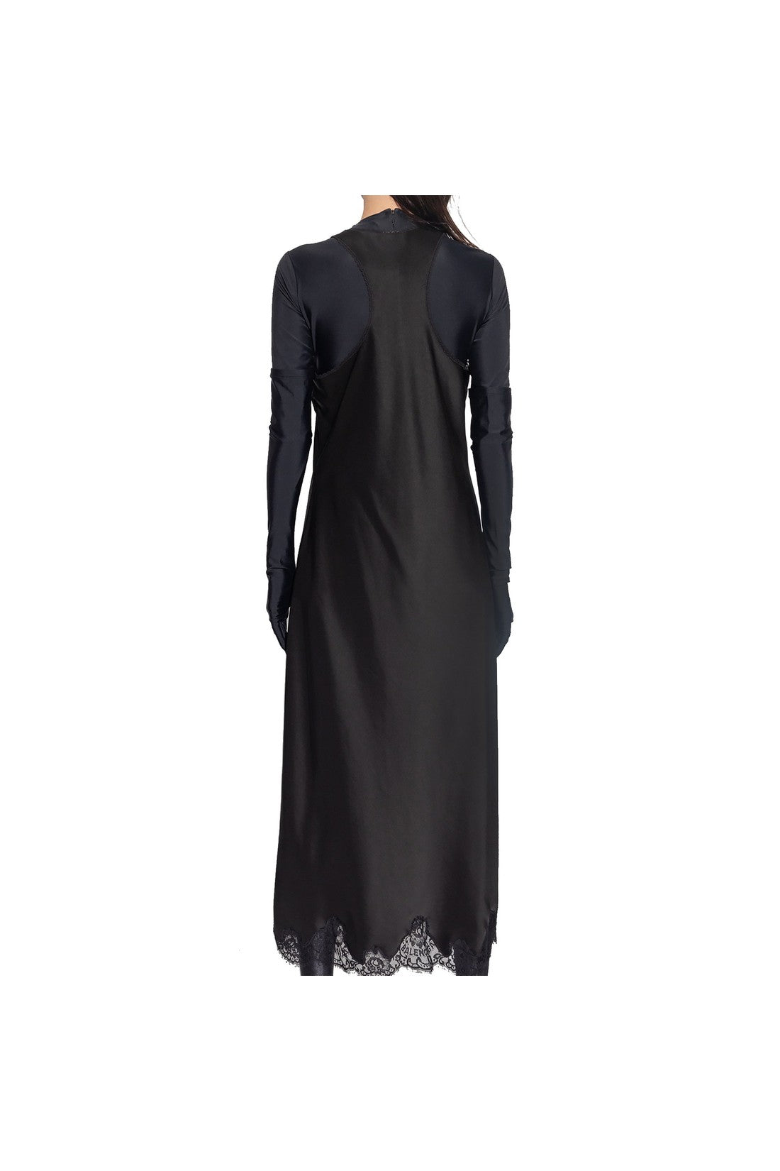 BALENCIAGA Satin Strappy Midi Dress