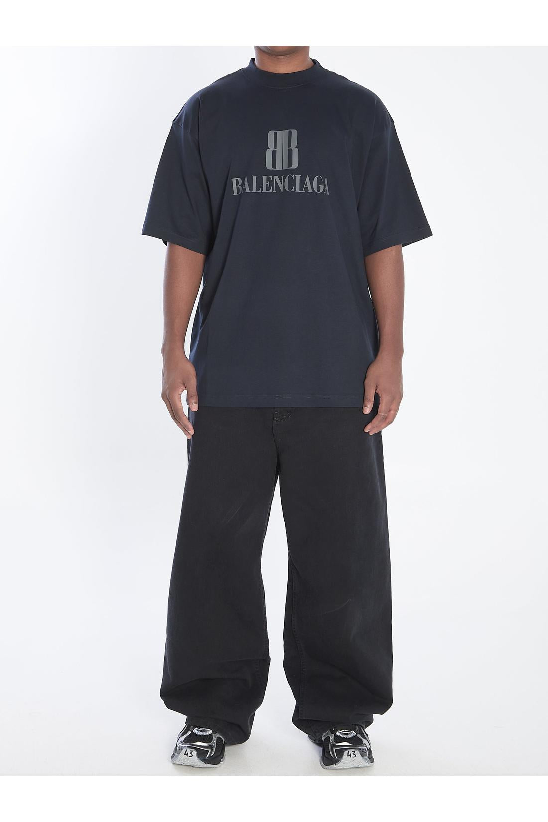 Balenciaga-OUTLET-SALE-BB T-shirt in cotton-ARCHIVIST