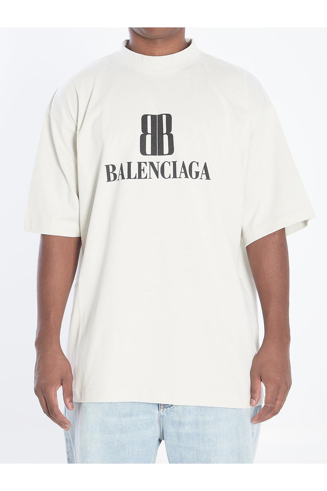 Balenciaga-OUTLET-SALE-BB T-shirt in cotton-ARCHIVIST