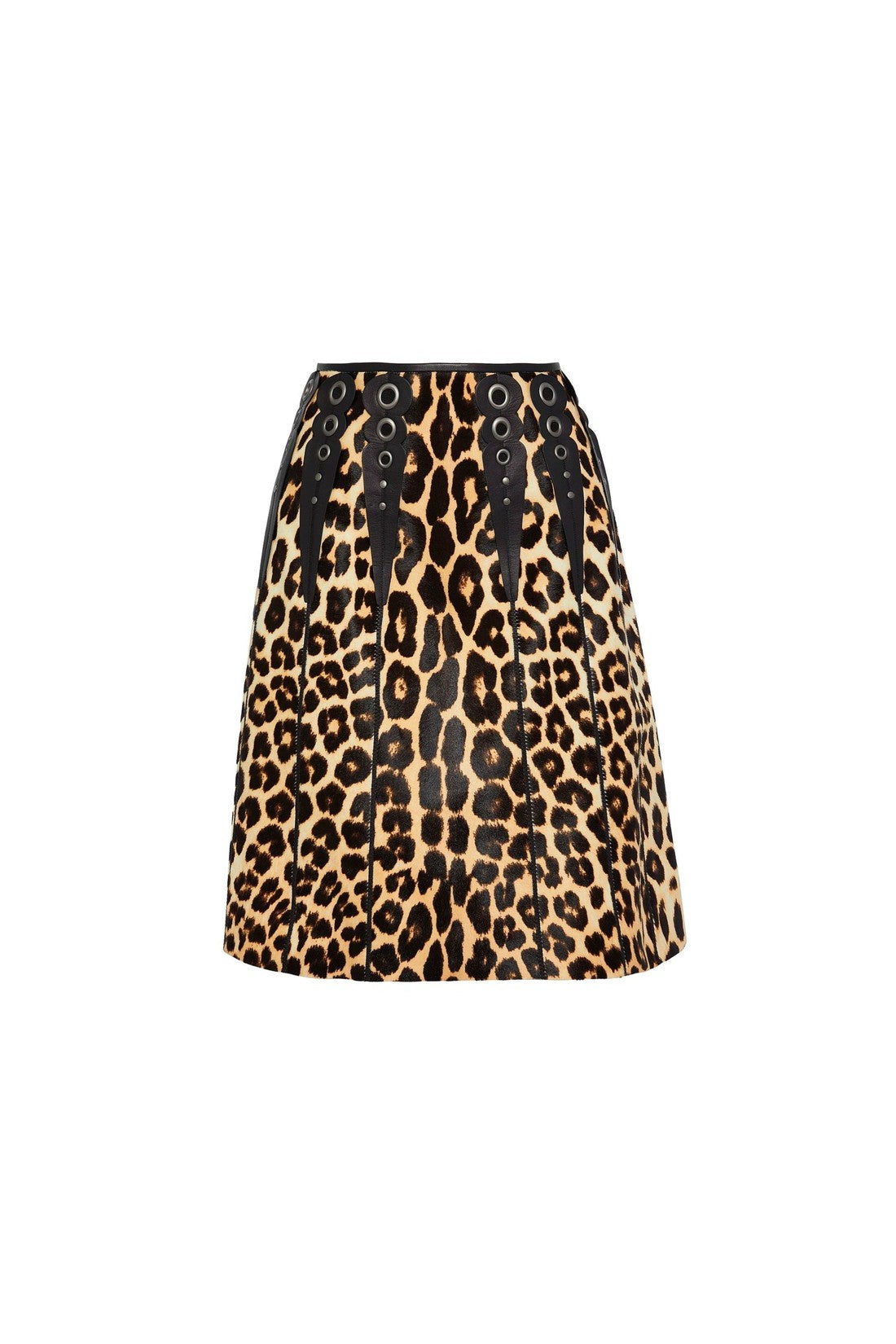 BOTTEGA VENETA-Bottega Veneta Leopard Print Calf Hair Skirt-WOMEN CLOTHING-Outlet-Sale