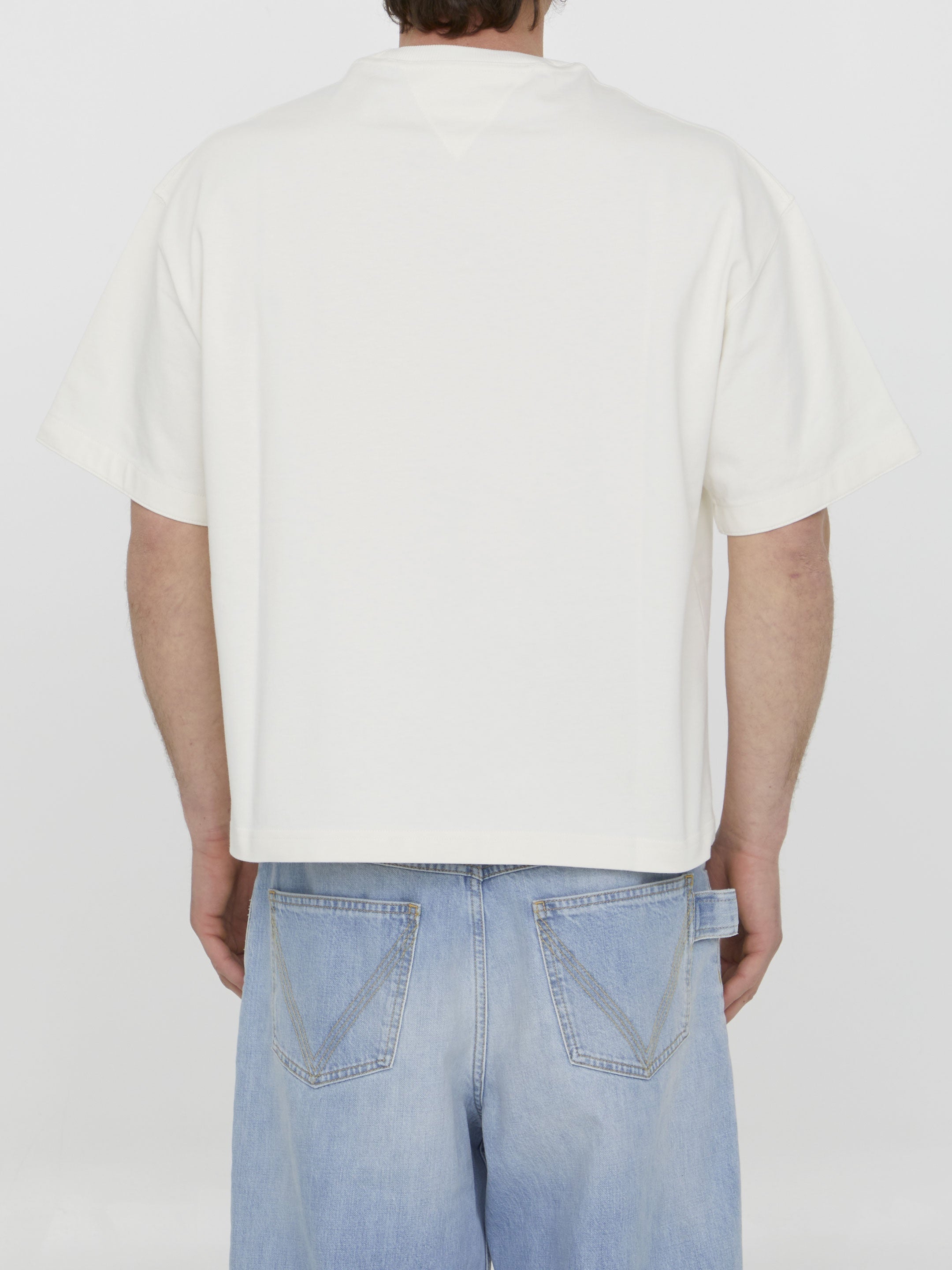 Cream-colored cotton t-shirt
