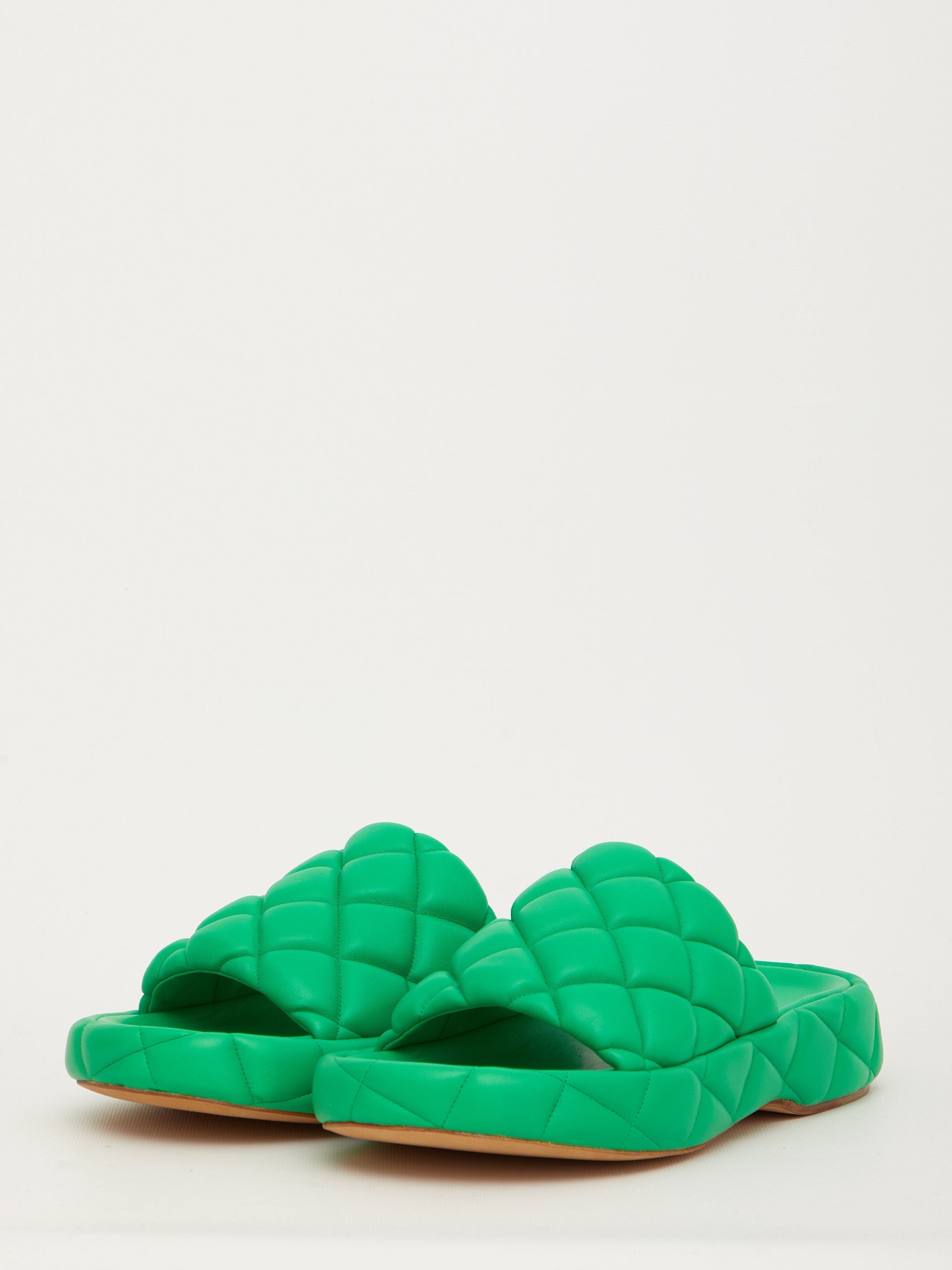 Padded green sandals