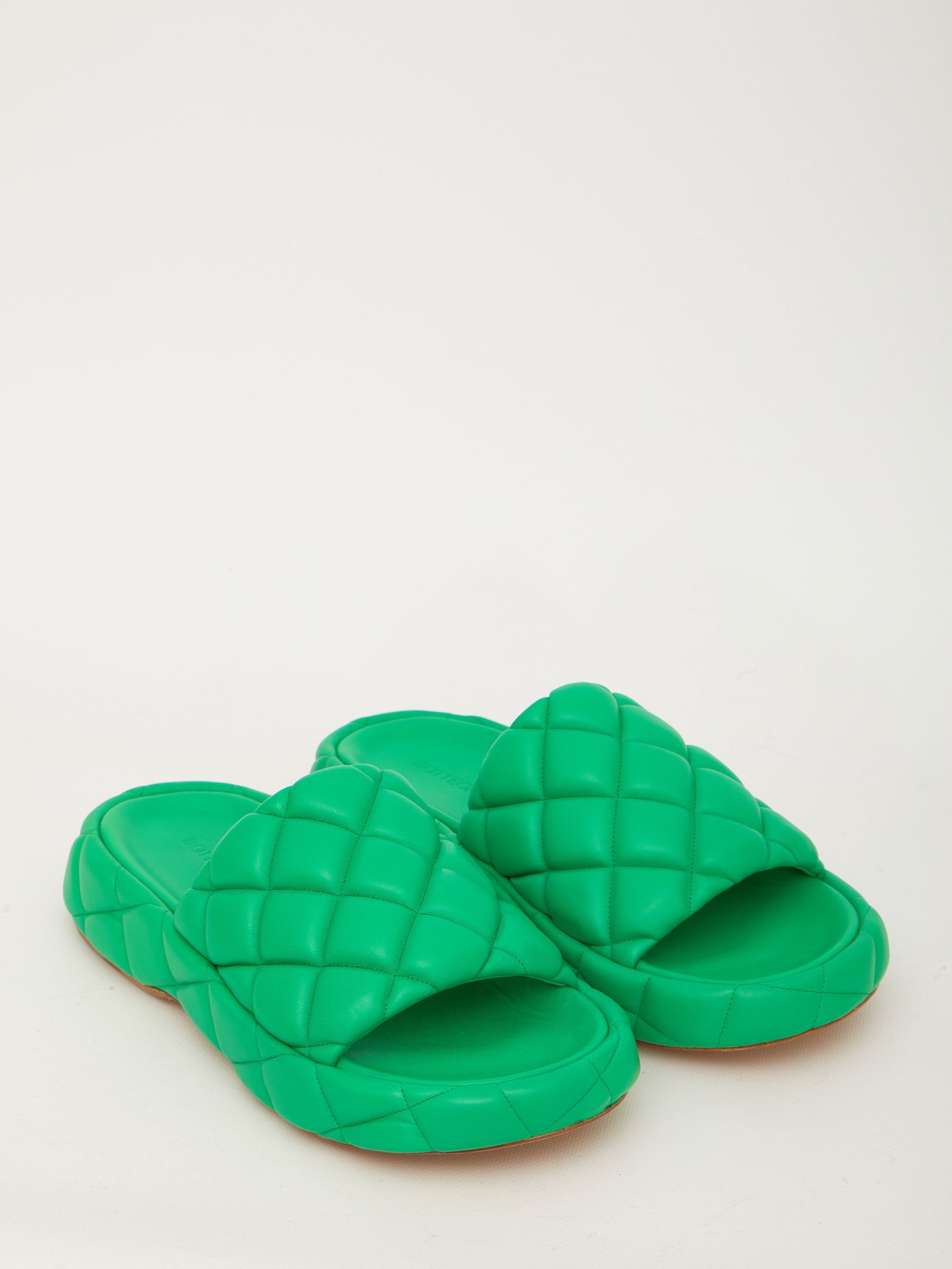Padded green sandals