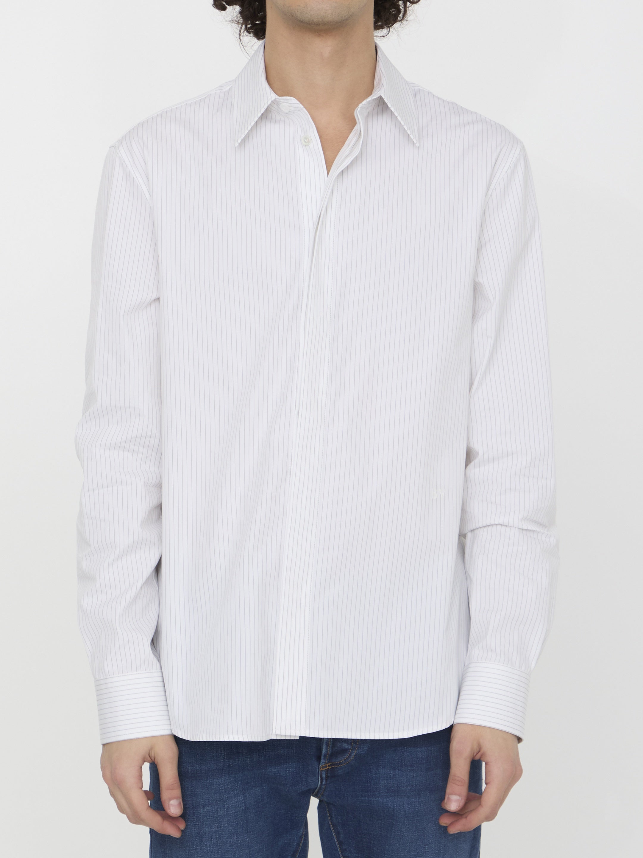 Pinstriped cotton shirt