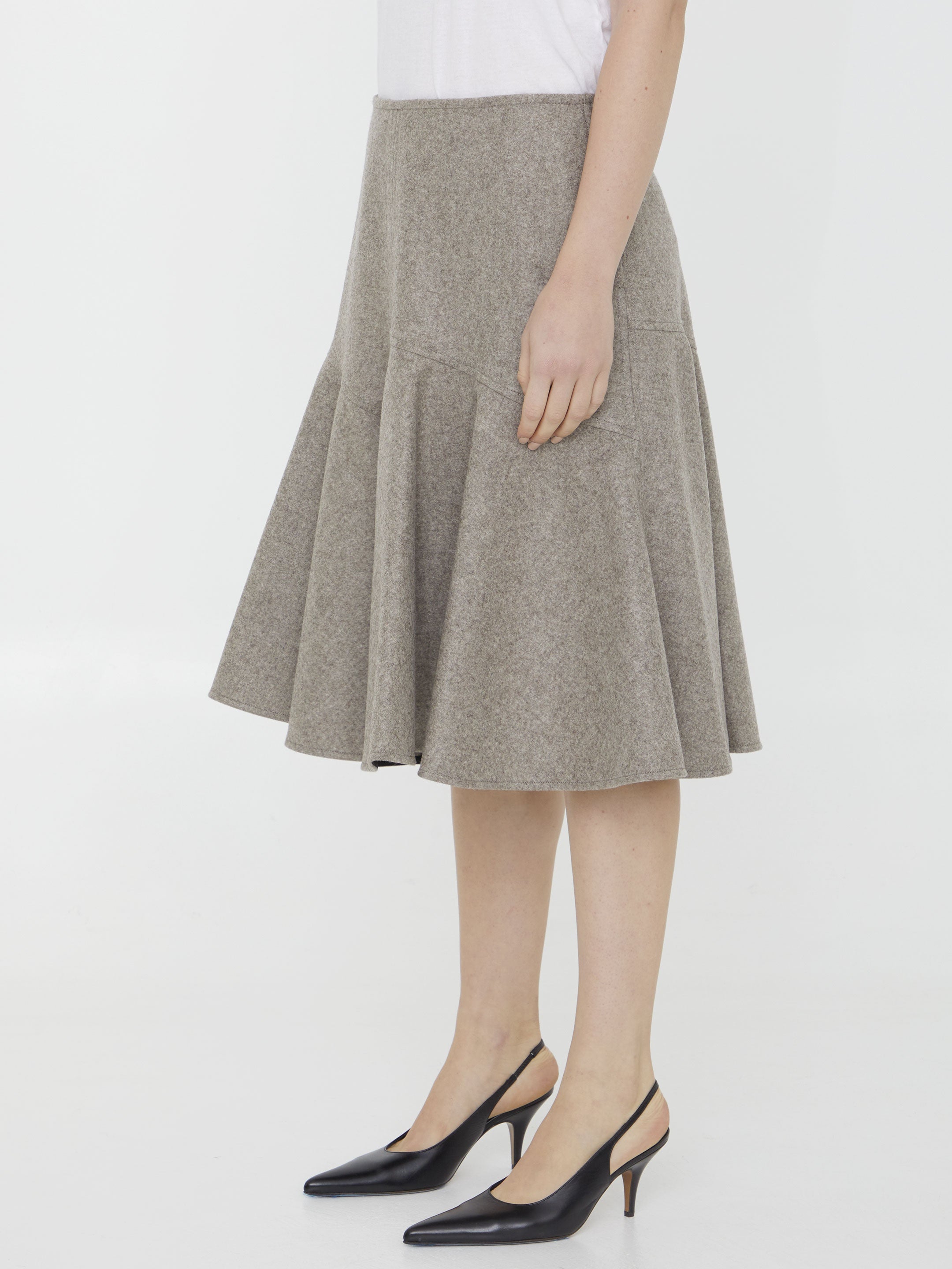 Wool flannel skirt