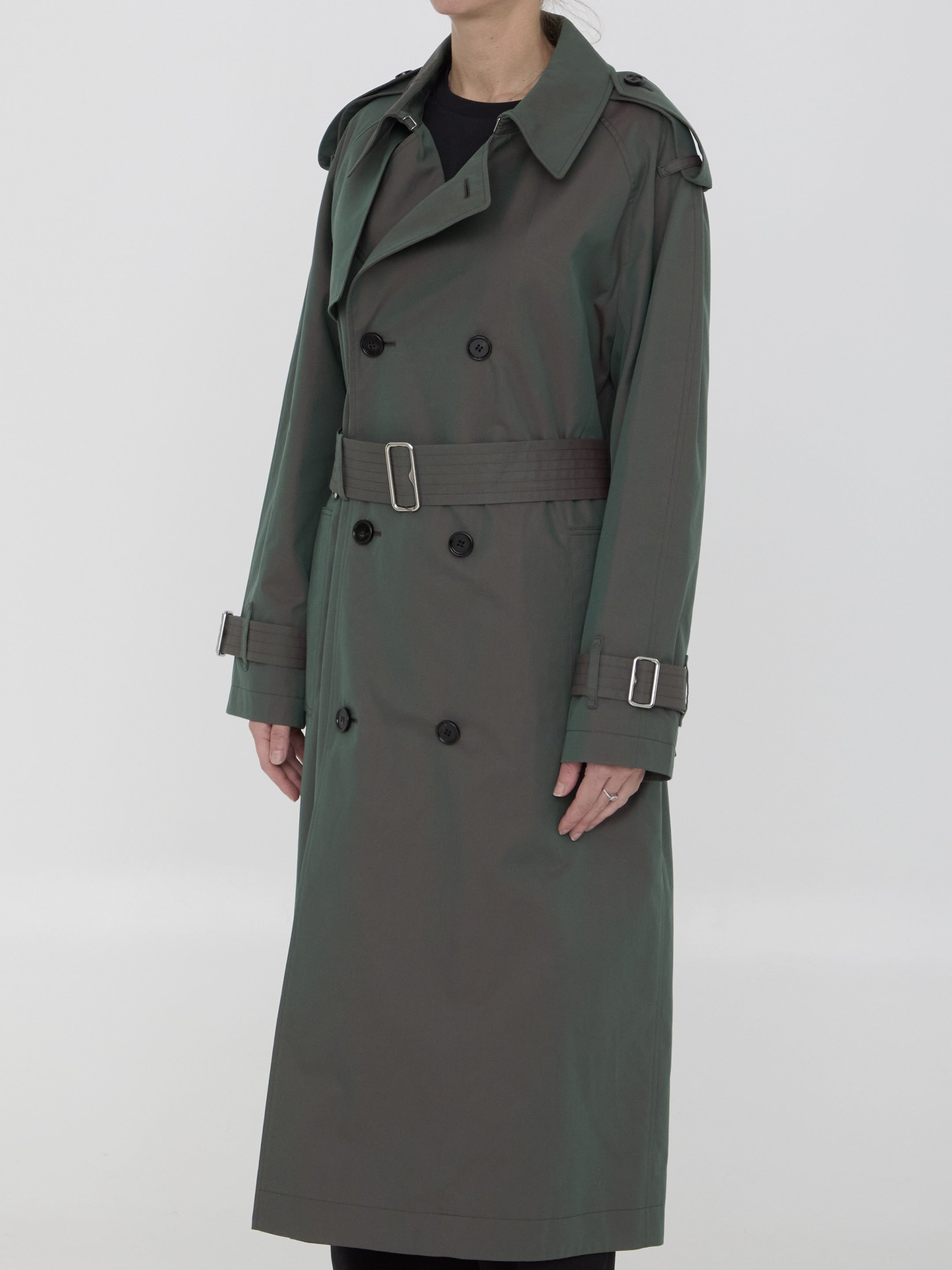 Cotton long trench coat
