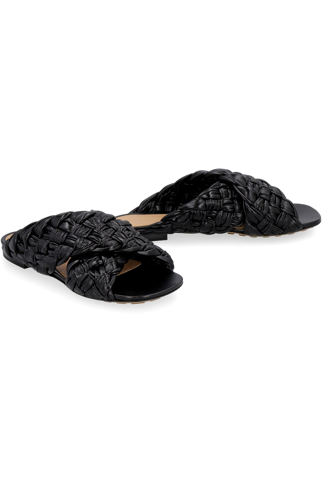 Bottega Veneta-OUTLET-SALE-BV Board leather flat sandals-ARCHIVIST