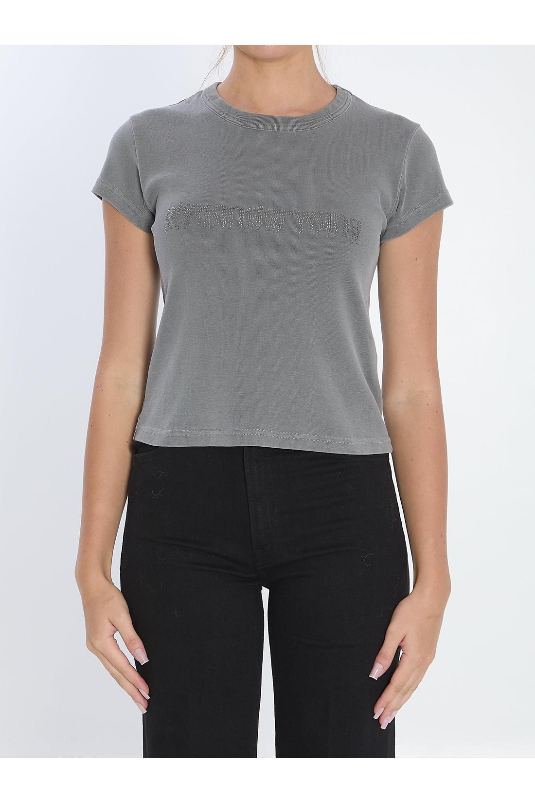 Alexander Wang-OUTLET-SALE-Baby Tee with Hotfix graphic-ARCHIVIST