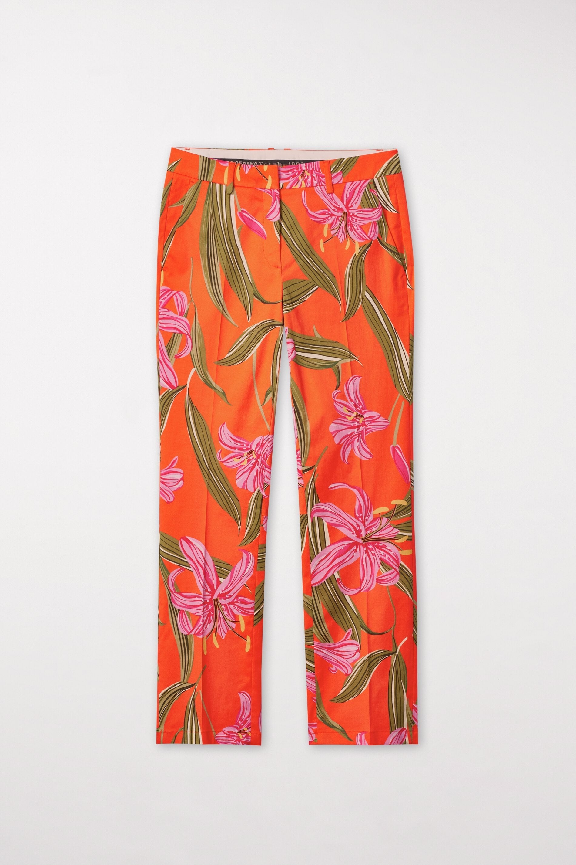LUISA CERANO-OUTLET-SALE-Babyflare-Pants mit Lily-Print-Hosen-34-red-orange / multi-by-ARCHIVIST