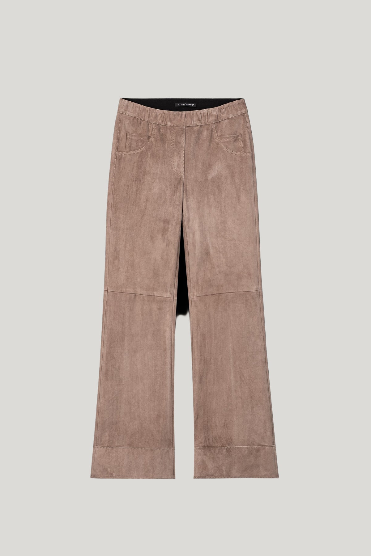 Luisa Cerano-Babyflare aus Veloursleder-Hosen-Black-Deal-Outlet-by-ARCHIVIST
