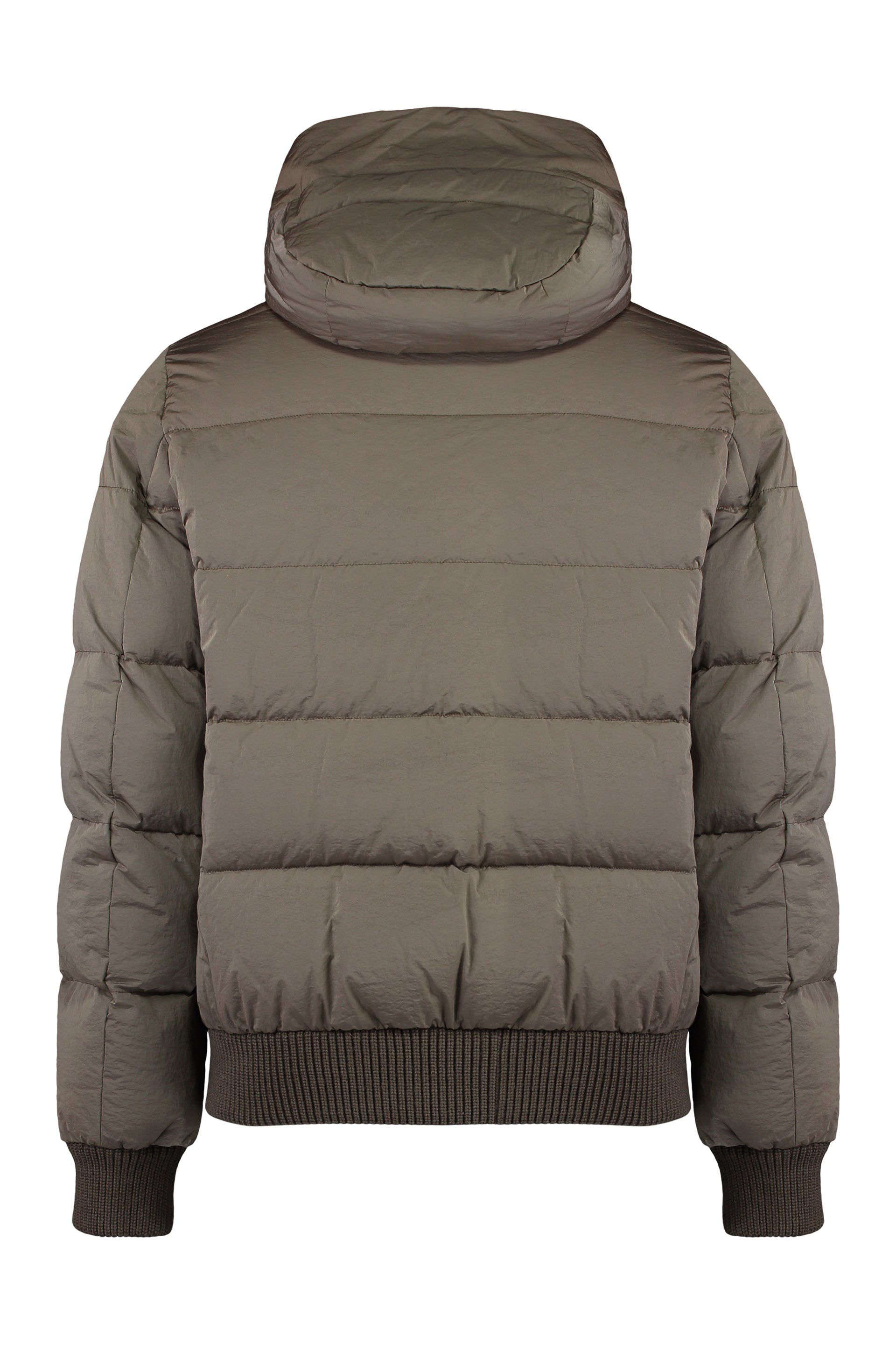 Bacco hooded techno fabric down jacket