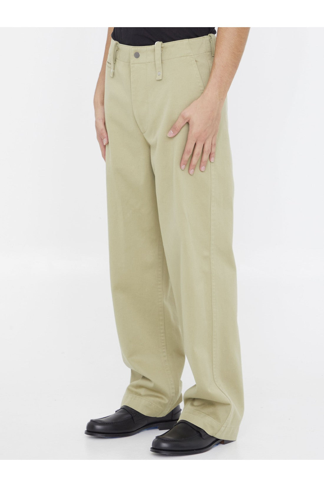 BURBERRY-OUTLET-SALE-Baggy pants in cotton-ARCHIVIST