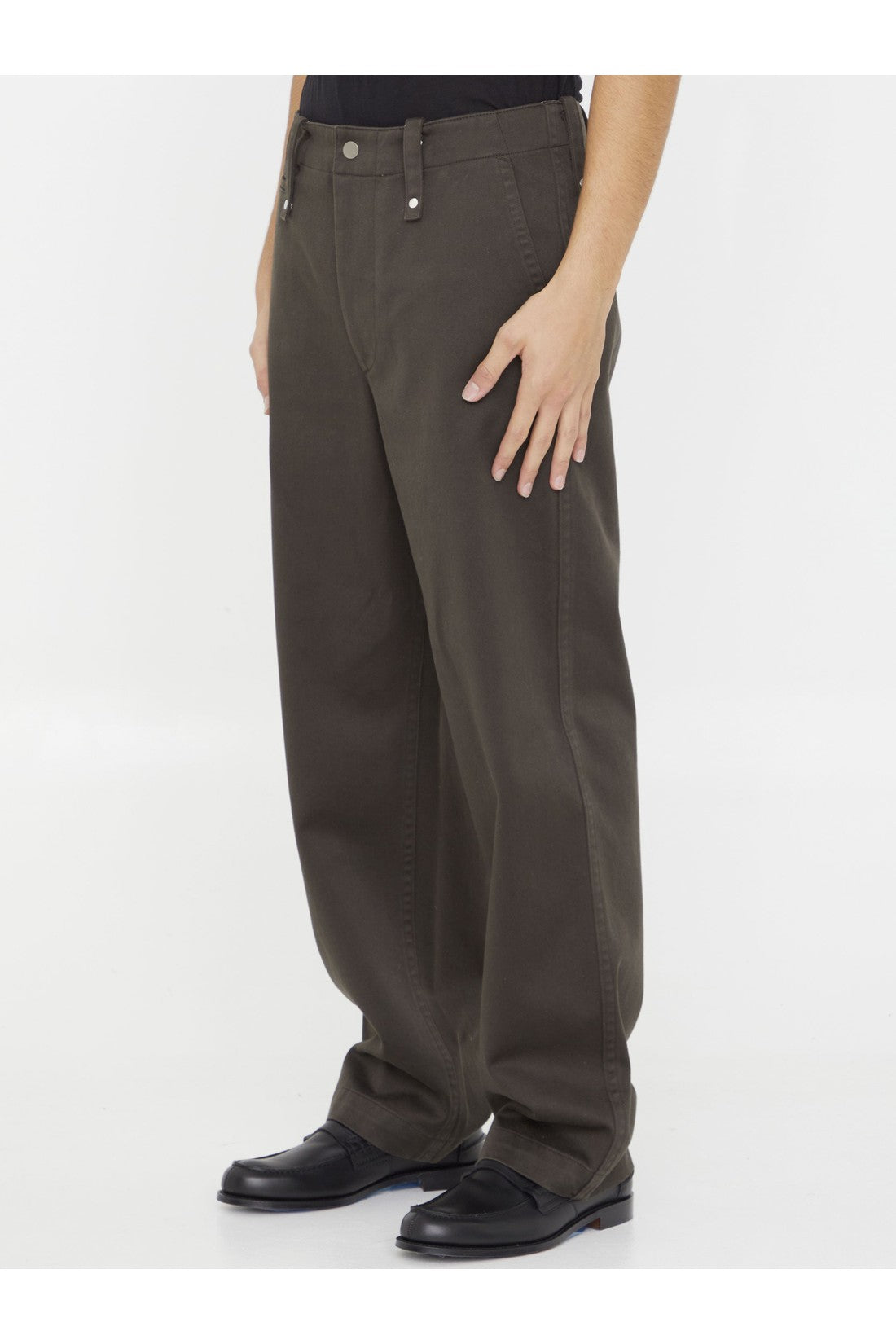 BURBERRY-OUTLET-SALE-Baggy pants in cotton-ARCHIVIST