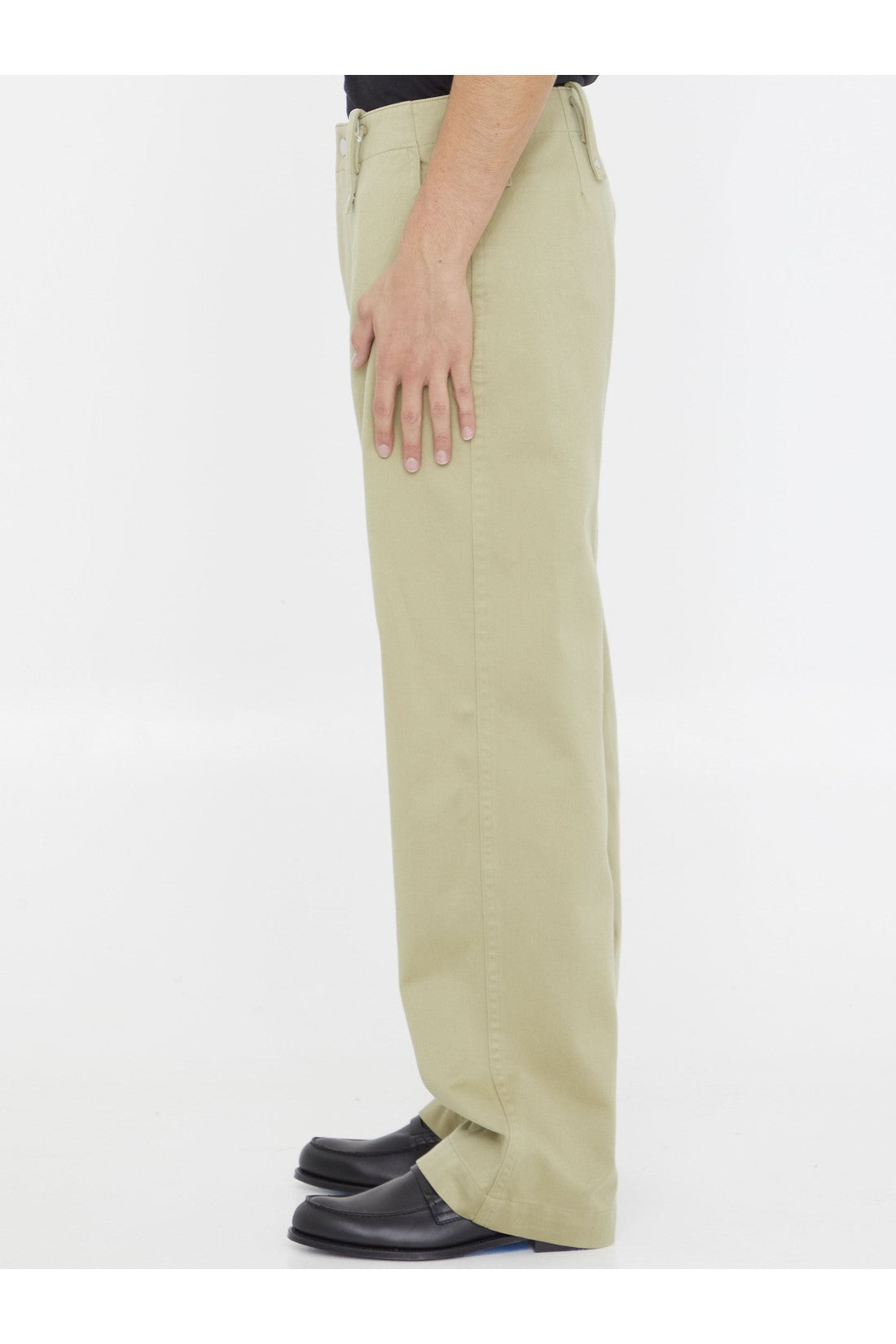 BURBERRY-OUTLET-SALE-Baggy pants in cotton-ARCHIVIST