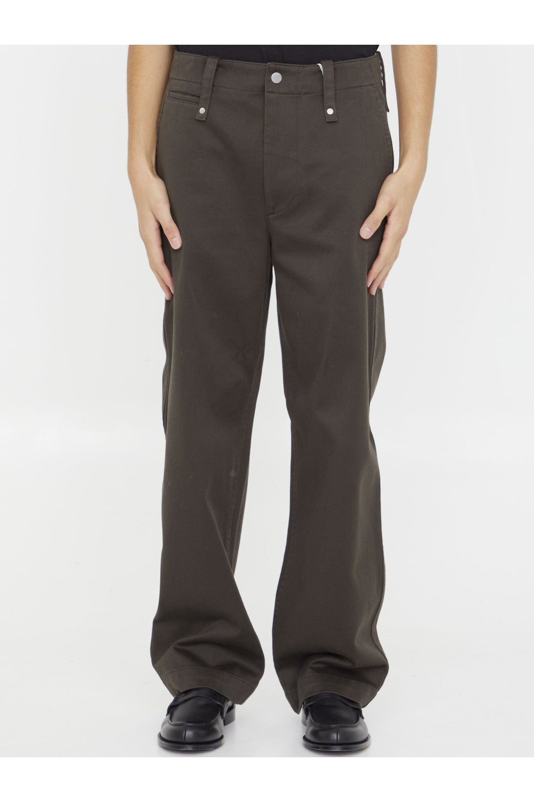 BURBERRY-OUTLET-SALE-Baggy pants in cotton-ARCHIVIST