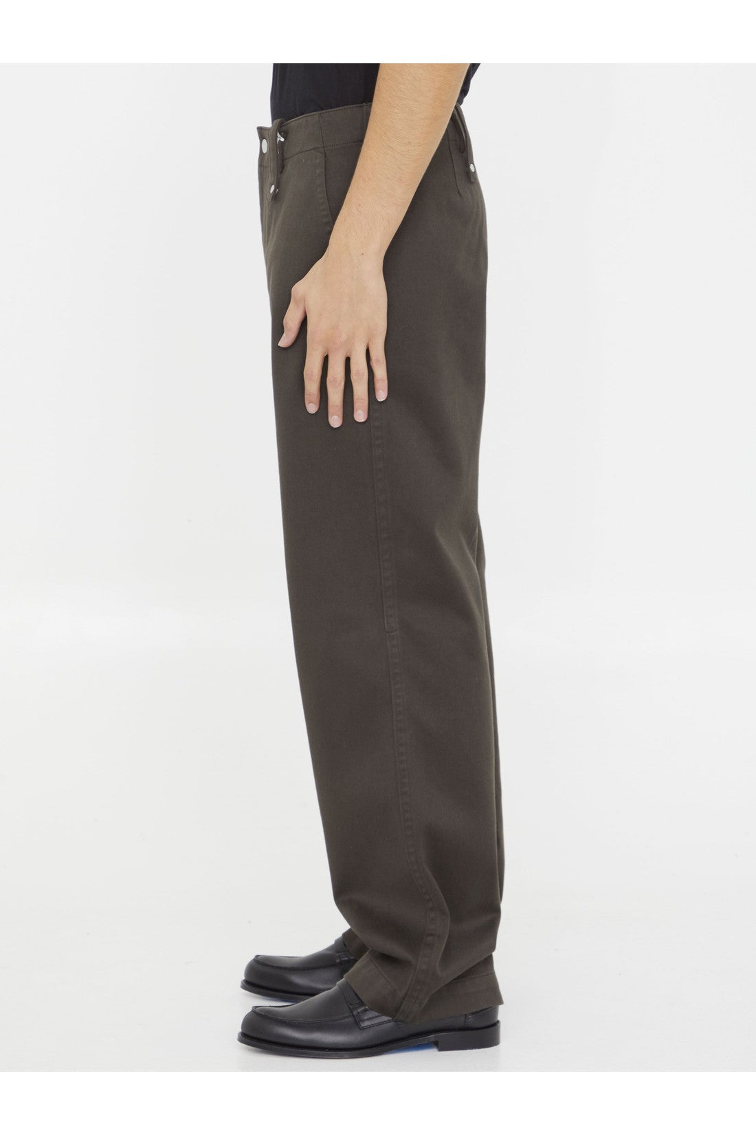 Burberry-OUTLET-SALE-Baggy pants in cotton-ARCHIVIST