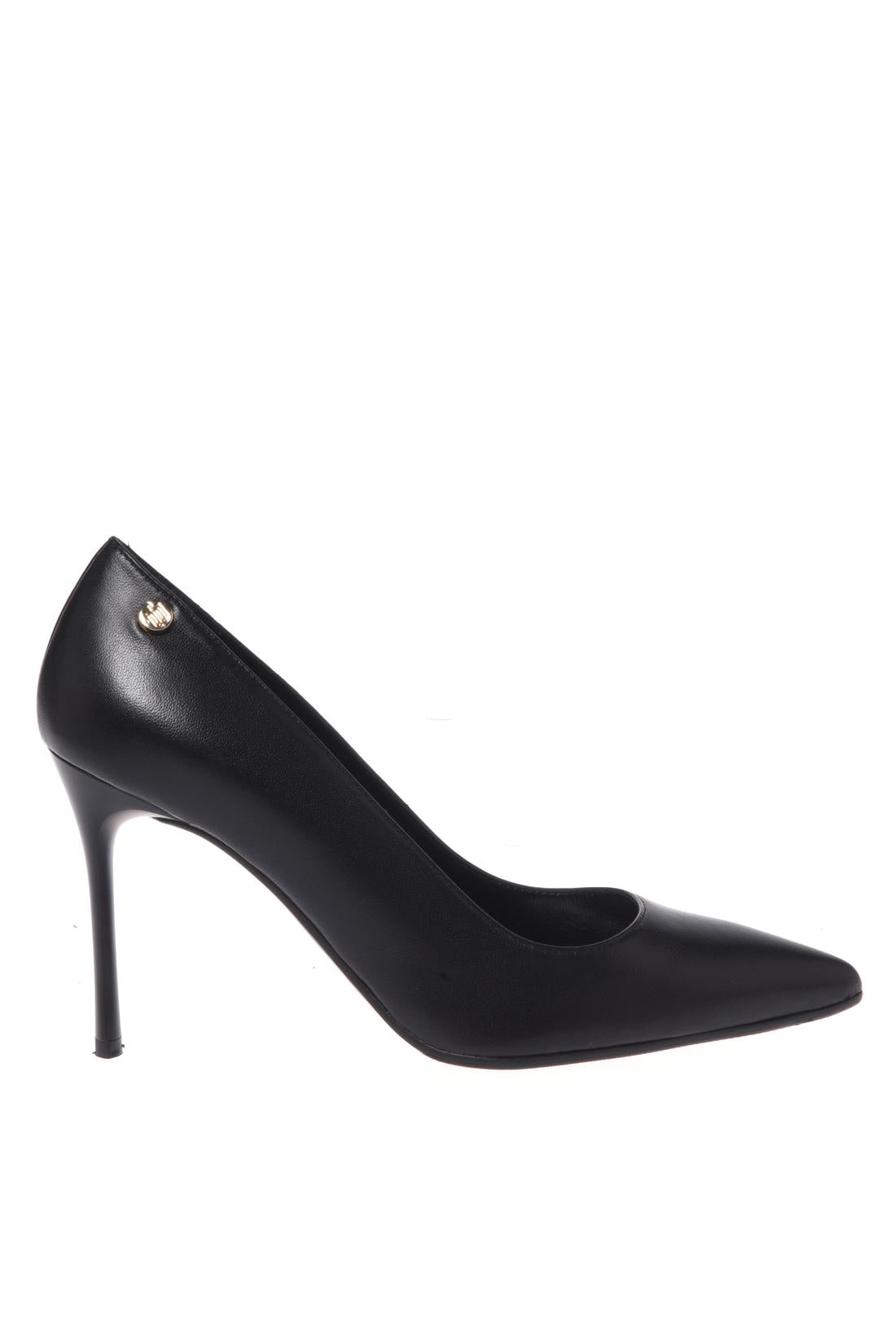 Black Nappa leather court shoes-Baldinini-Sale