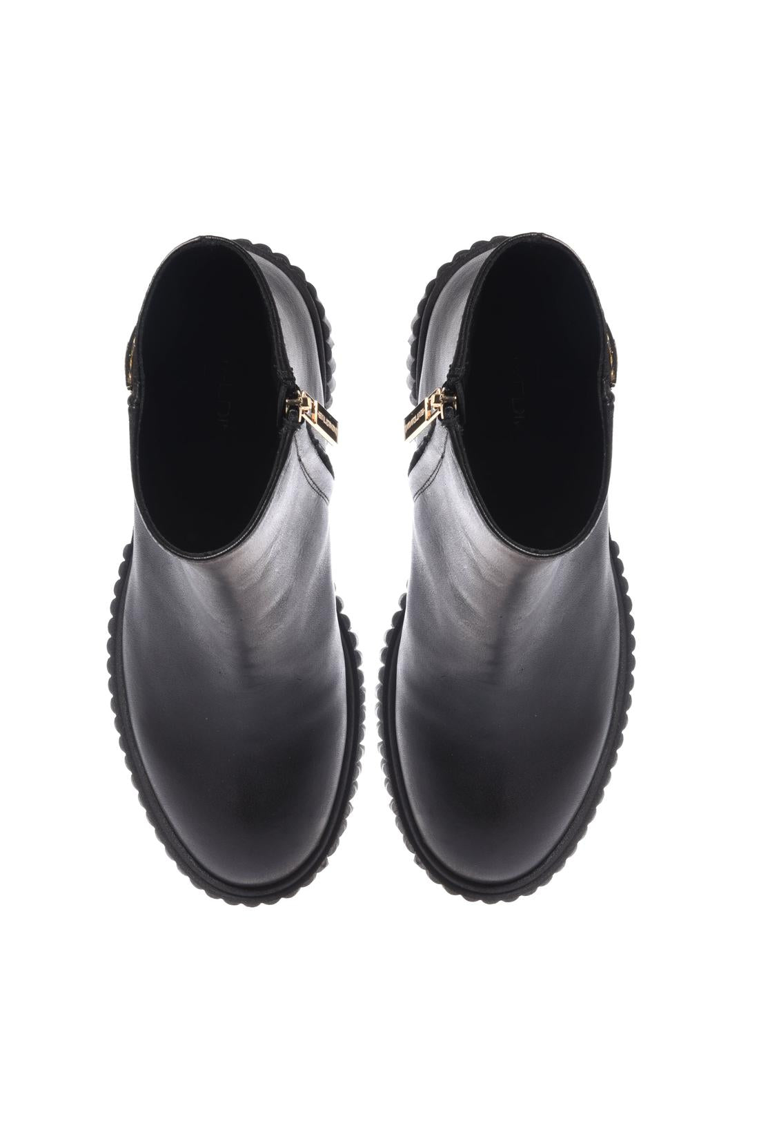 Black leather ankle boots-Baldinini-Sale