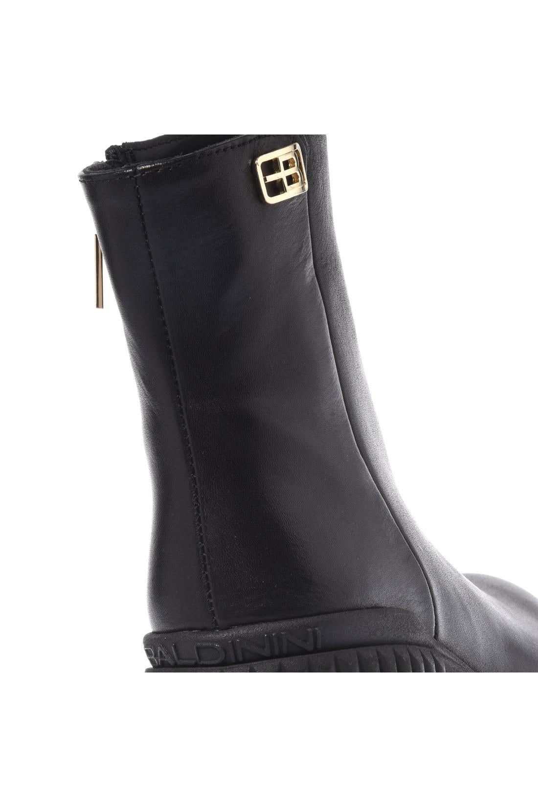 Black leather ankle boots-Baldinini-Sale