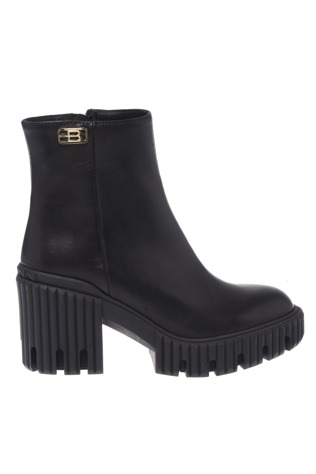 Black leather ankle boots-Baldinini-Sale