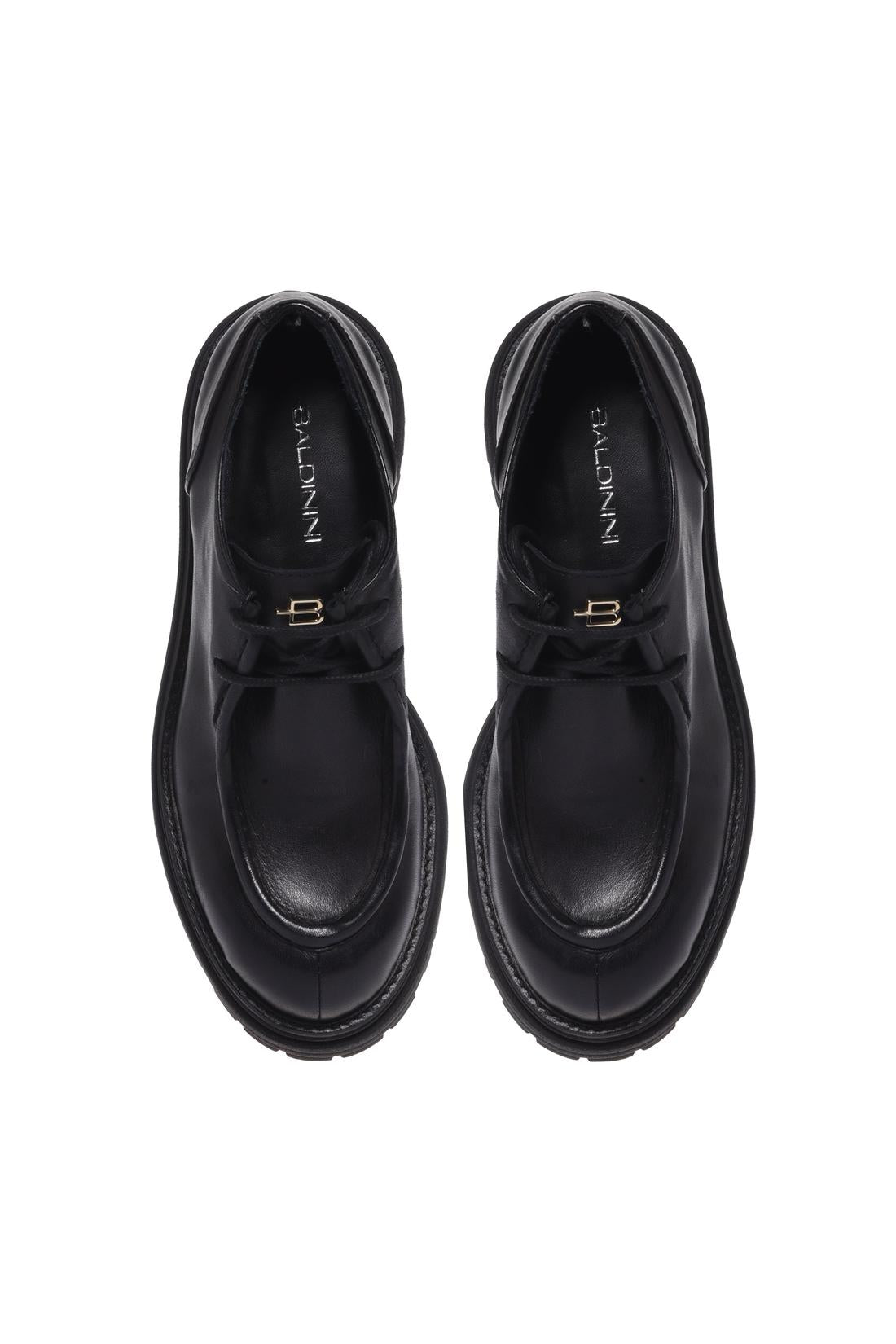 Black leather lace-ups-Baldinini-Sale
