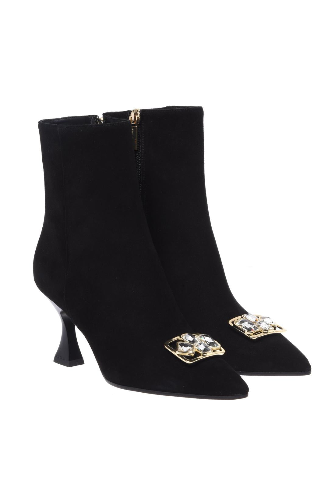 Black suede ankle boots-Baldinini-Sale