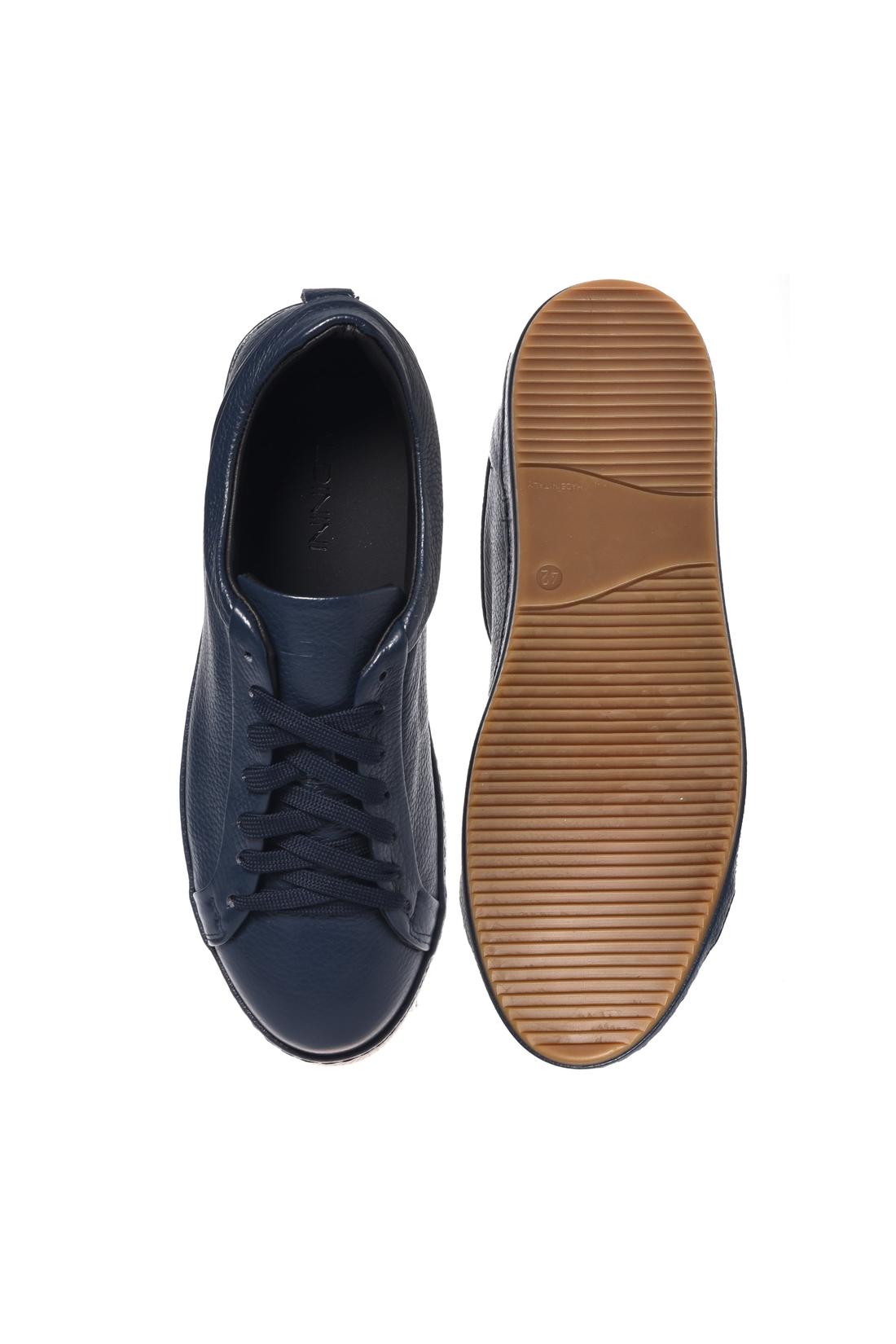 Blue tumbled leather sneaker-Baldinini-Sale