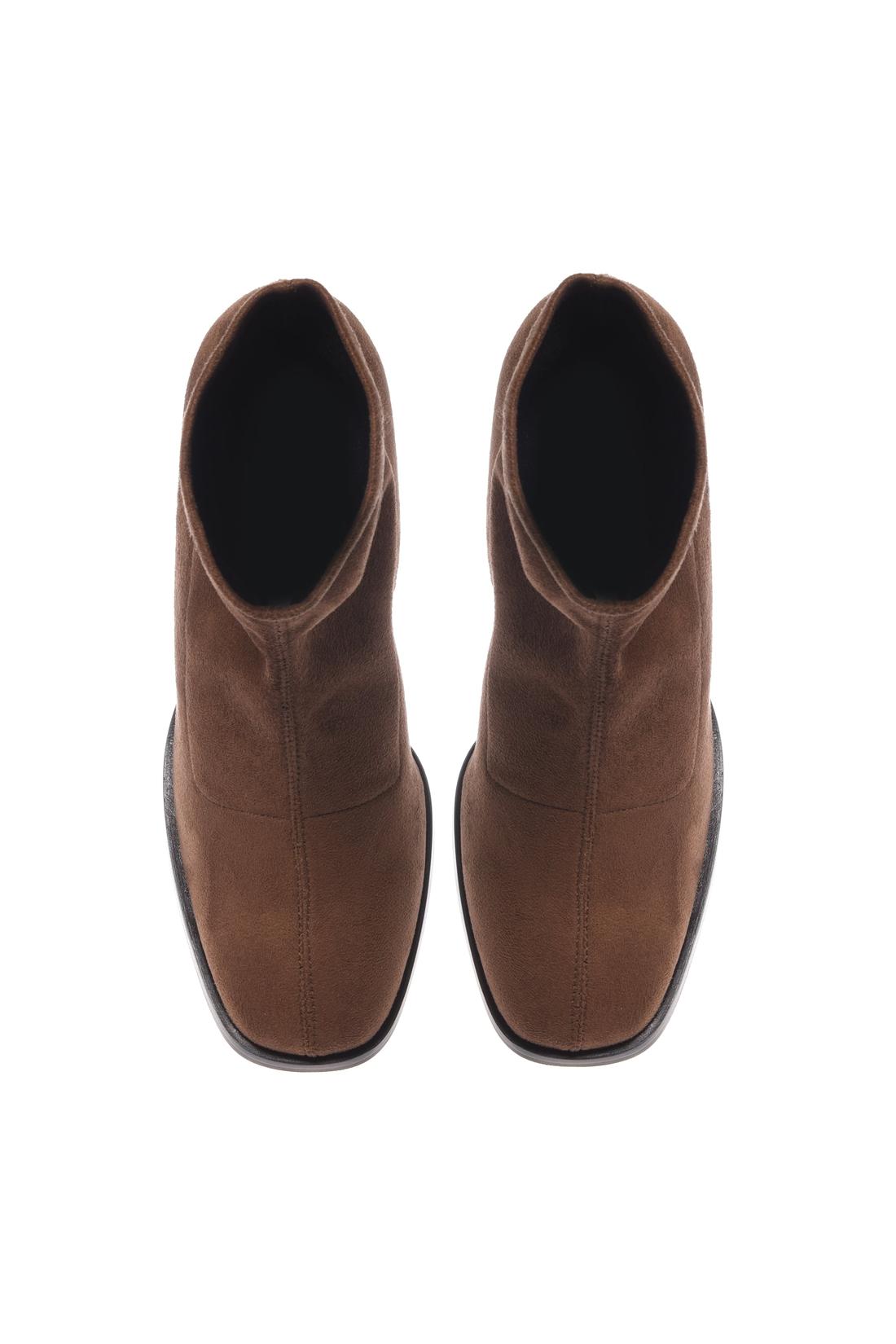 Brown eco-suede ankle boots-Baldinini-Sale