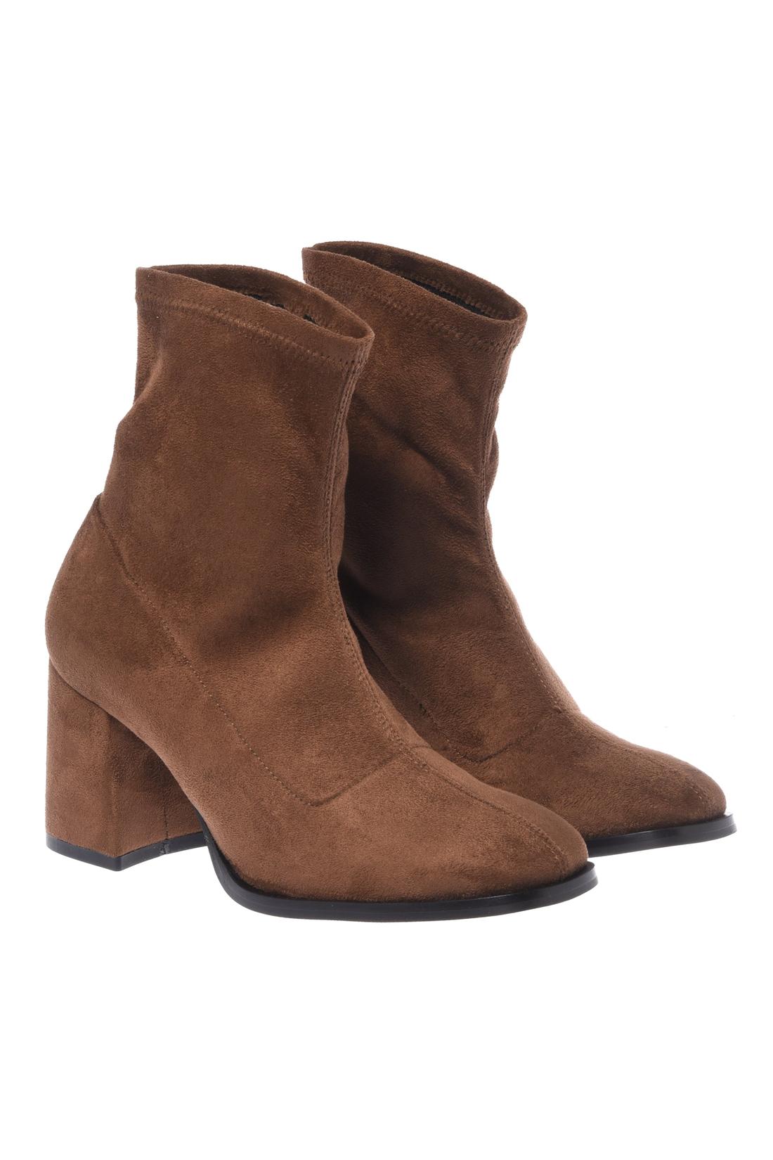 Brown eco-suede ankle boots-Baldinini-Sale