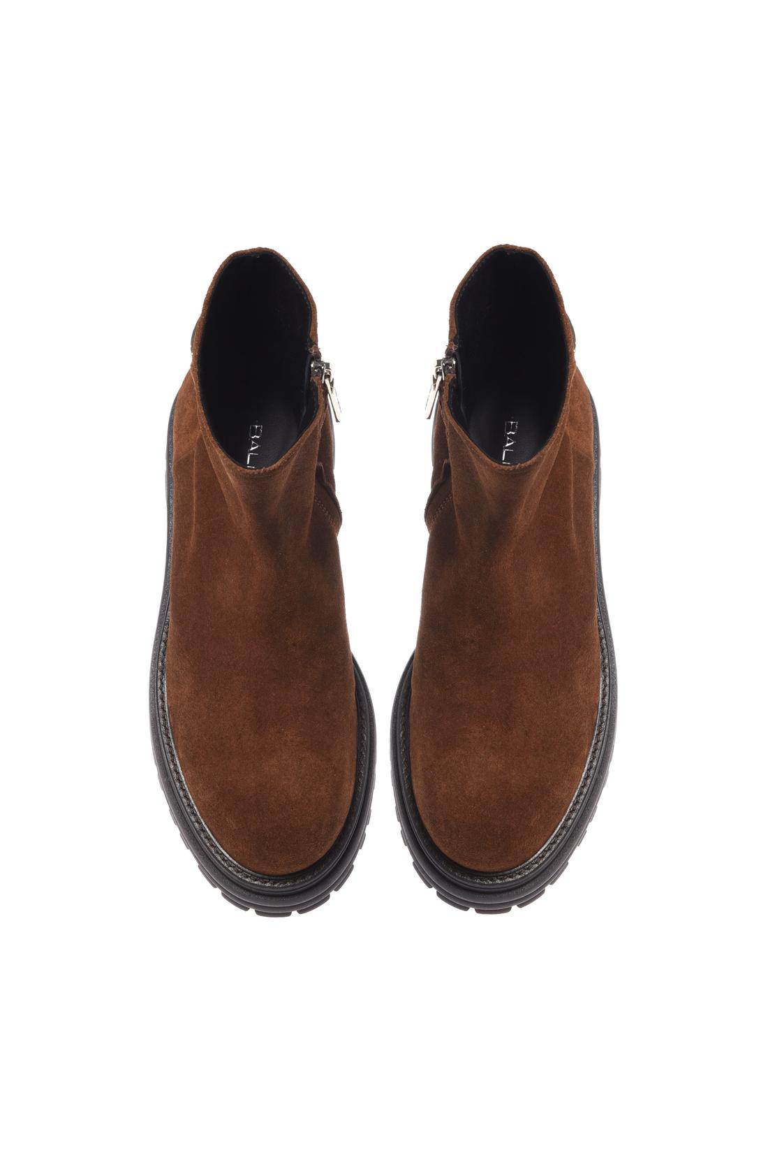 Brown suede leather ankle boots-Baldinini-Sale