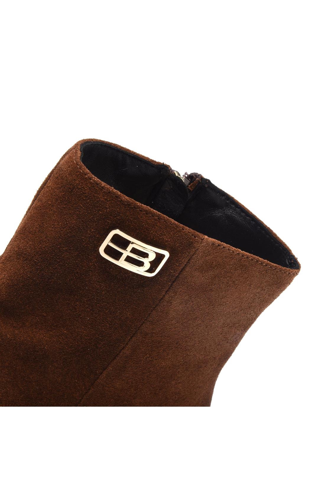 Brown suede leather ankle boots-Baldinini-Sale