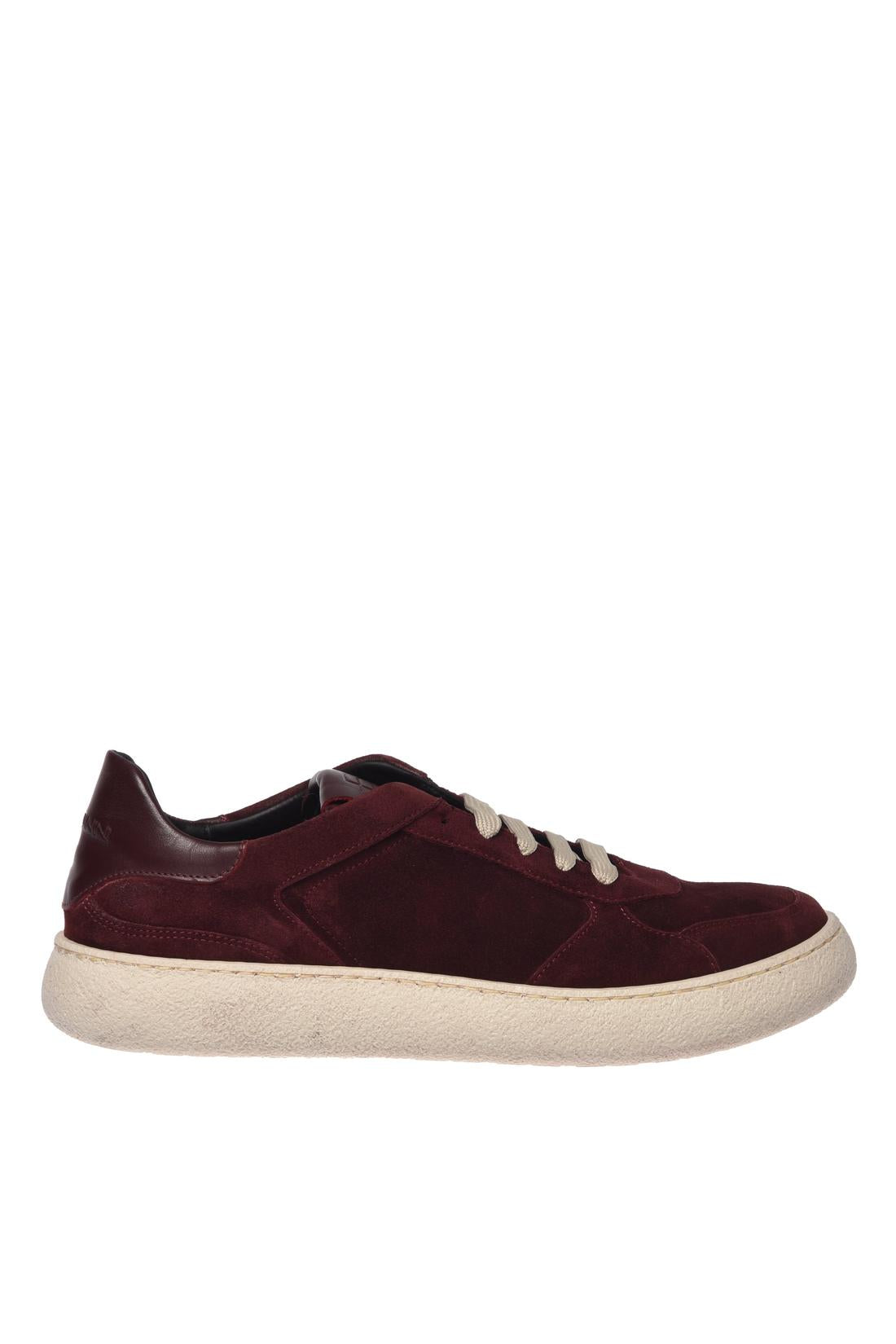 Burgundy suede leather trainers-Baldinini-Sale