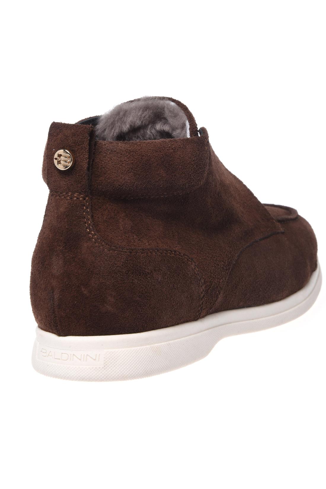 Dark brown suede leather ankle boots-Baldinini-Sale
