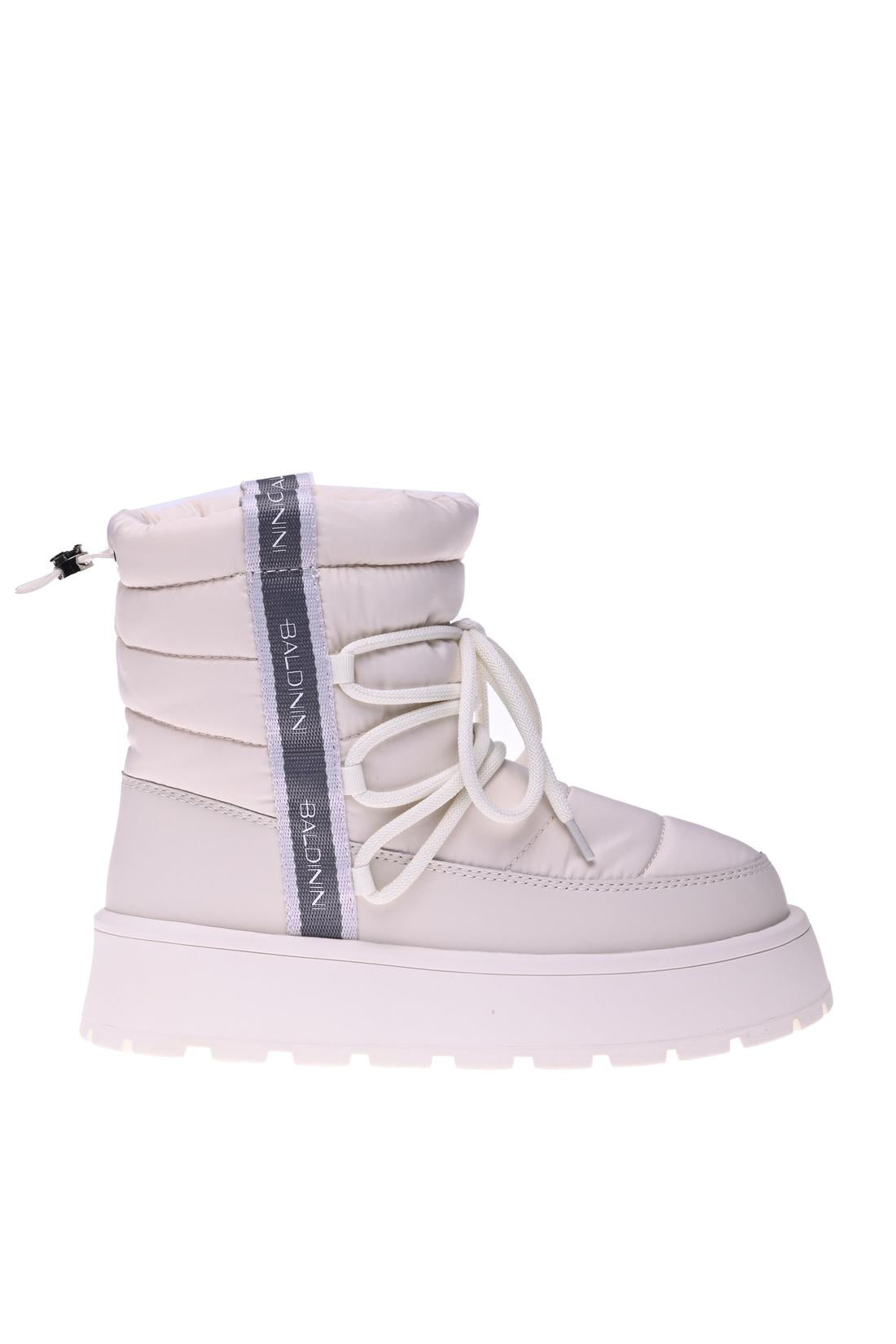 Nude leather and nylon ankle boot-Baldinini-Sale