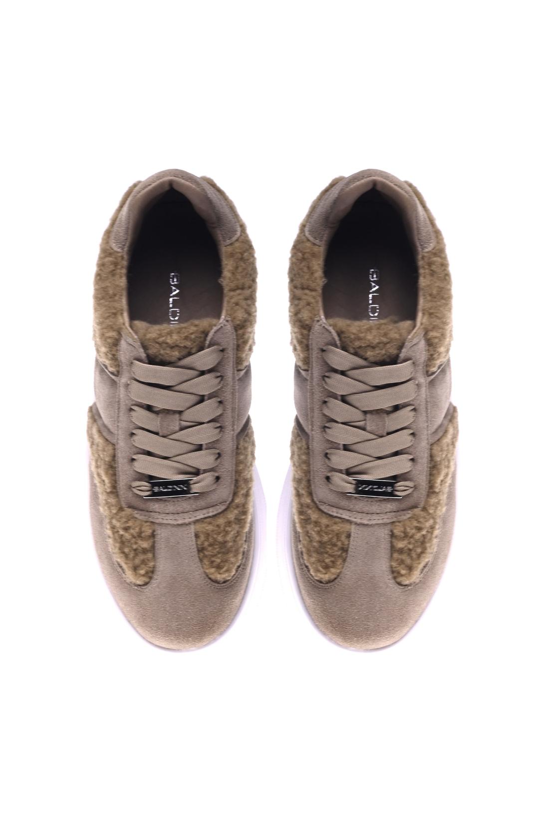 Sneaker in brown suede and shearling-Baldinini-Sale