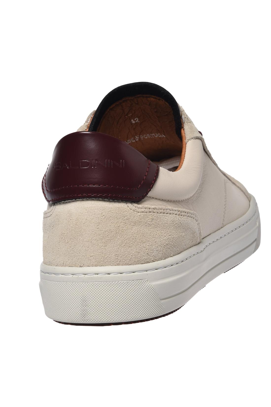 Sneaker in off white leather and suede-Baldinini-Sale