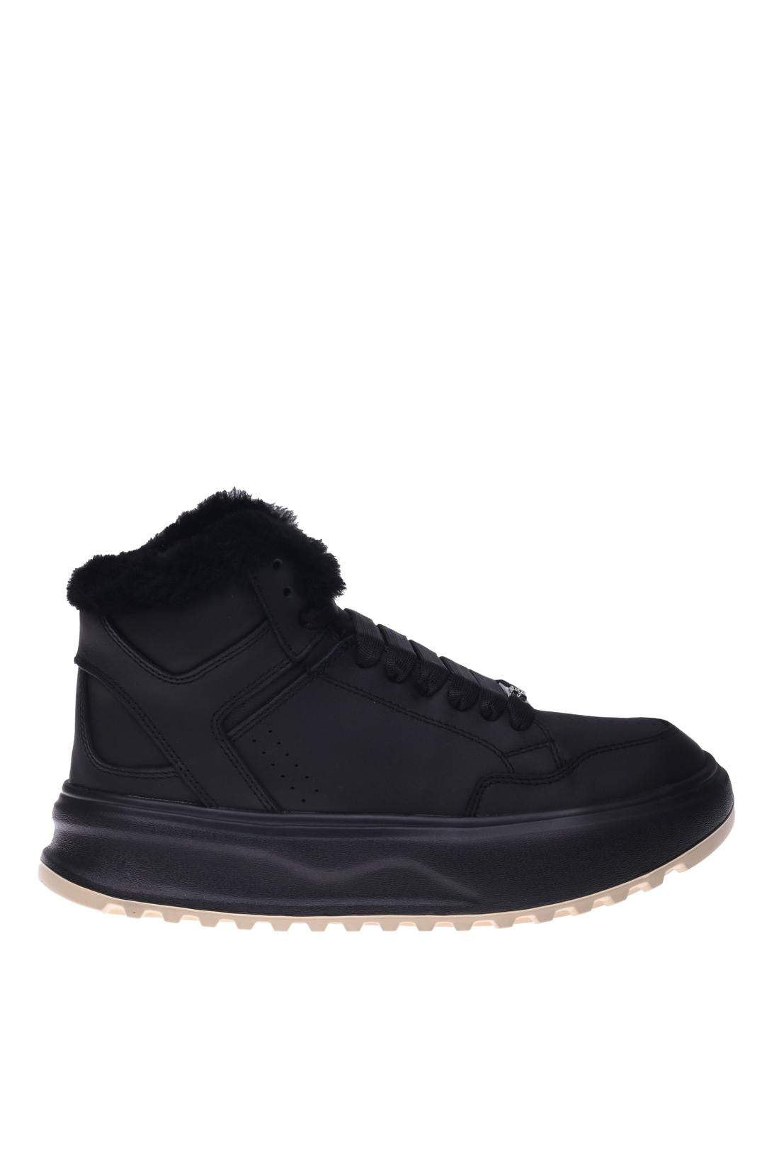 Trainers in black leather-Baldinini-Sale